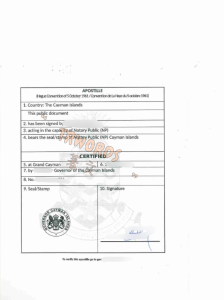 开曼群岛海牙认证