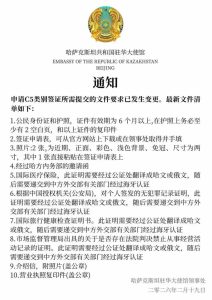 哈萨克斯坦C5签证2026年最新变化材料公证海牙认证