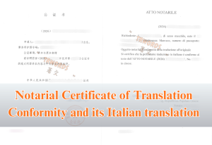 Notarial Certificate of Translation Conformity and its translation