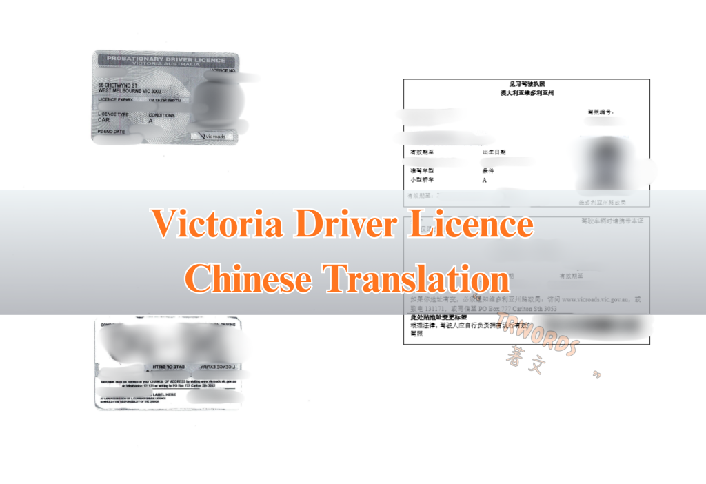 Victoria Driver Licence Chinese Translation Sample